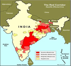 Naxalism affected Areas in India