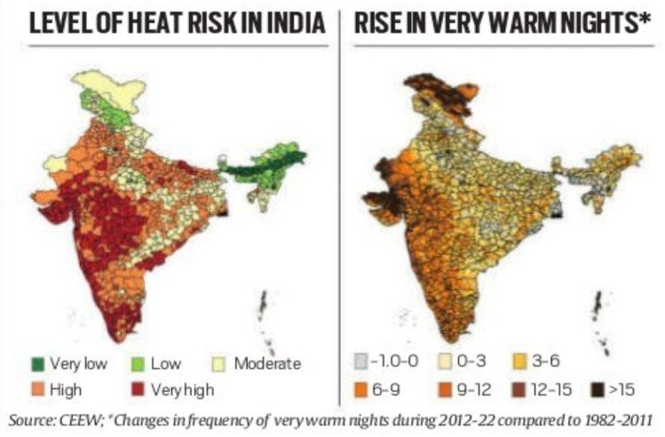 Level of Heat Risk in India | Rise in Very Warm Nights