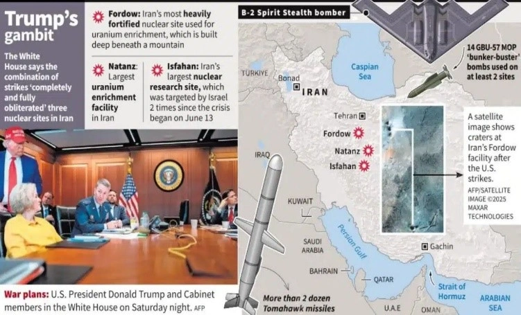 US airstrikes on Iranian Nuclear Facilities with B2 Bomber: