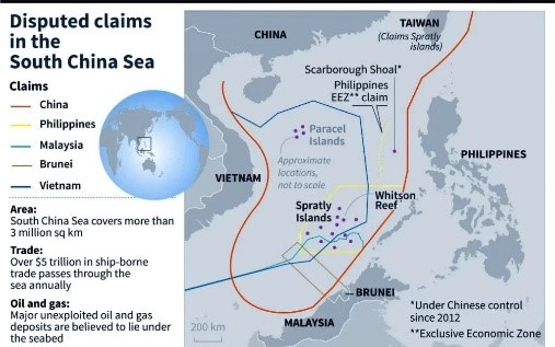 D9isputed Claims in the South China Sea: