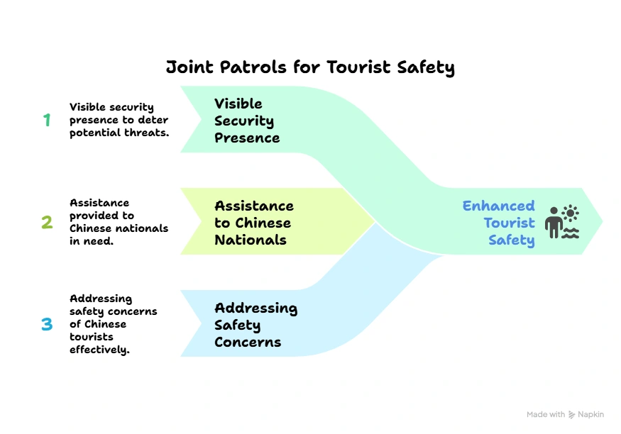 Joint Patrols for Tourist Safety:
(China extending its policing network overseas)