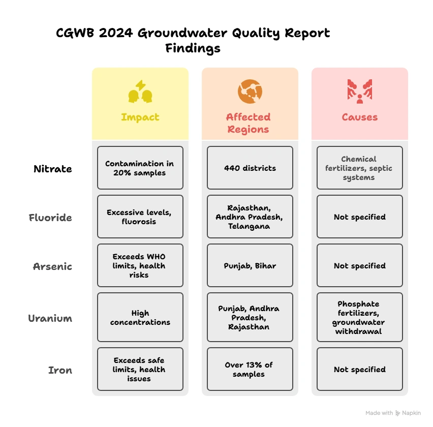 CGWB 2024 Groundwater Quality Report Findings: