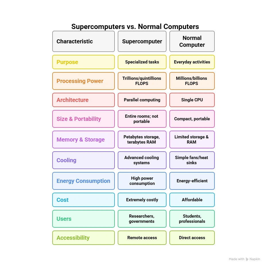 Super Computers vs Normal Computers