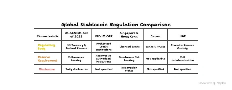 Global Stablecoin Regulation Comparison:
