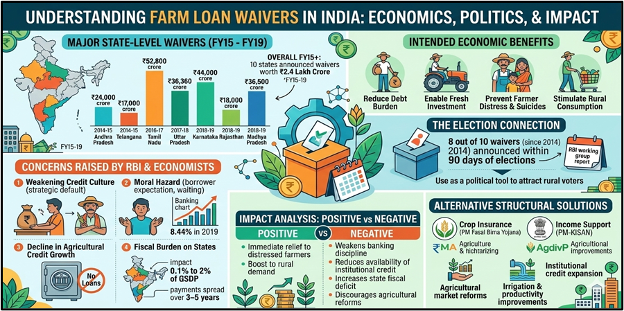 Understanding Farm Loan Waivers in India: Economics, Politics, & Impact