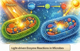 Light-driven Enzyme Reactions in Microbes