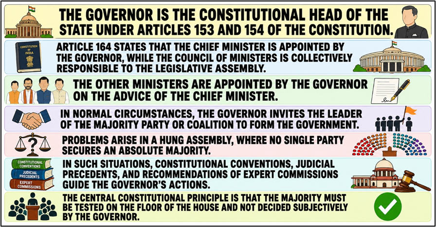 The Governor is the Constitutional head of the State under Articles 153 and 154 of the Constitution
