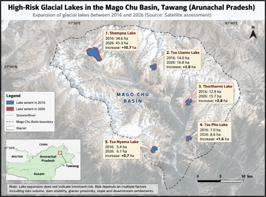 Glacial Lake Outburst Flood Risks in Arunachal Pradesh