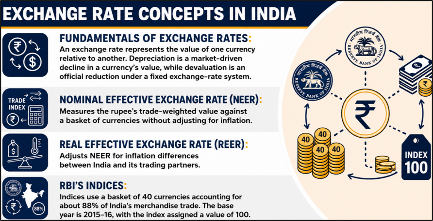 Exchange Rates in India:
Fundamentals of Exchange Rates
NEER
REER
RBI'S Indices