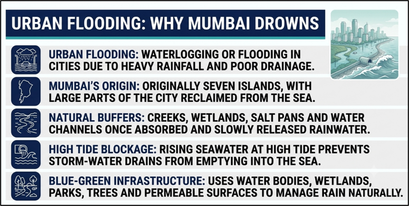 Urban Flooding: Why Mumbai Drowns
(Sponge Cities)