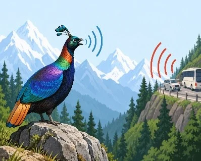 Human Noise Alters Calls of Himalayan Monal