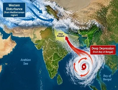 Western Disturbance and Depression: Heavy Rainfall in UP