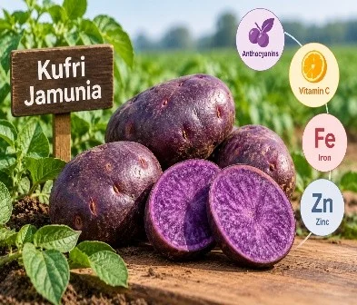 ICAR Develops Nutrient-Rich Purple Potato ‘Kufri Jamunia’